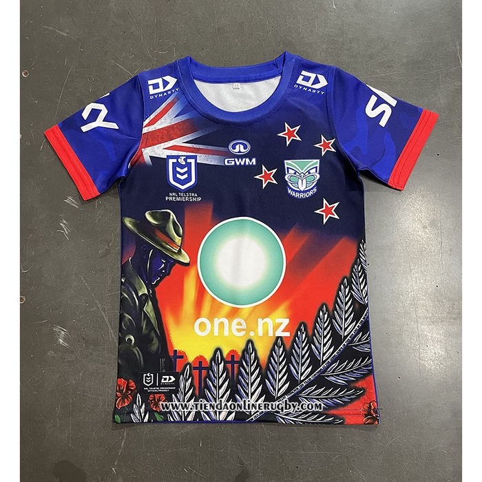 Camiseta Ninos Nueva Zelandia Warriors Rugby 2024 ANZAC